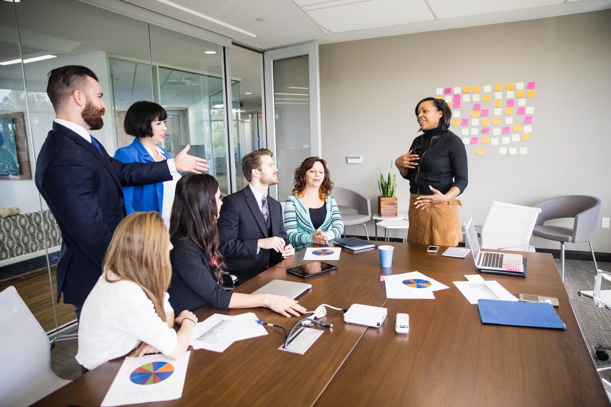 office workers collaborating in a conference room